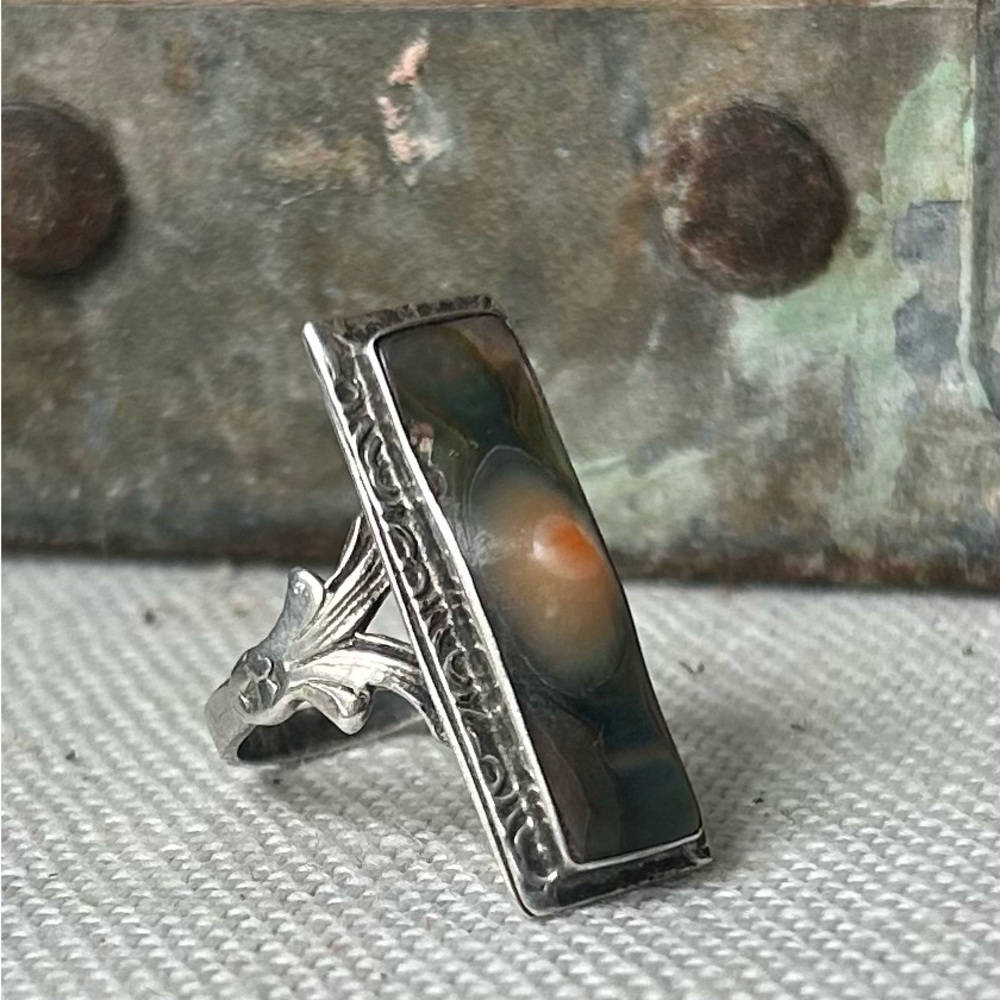 Antique Sterling Blister Pearl Ring - Picture 10 of 11